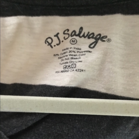 P.J. Salvage Striped Tank in Gray & Cream Size Med - Picture 3 of 3